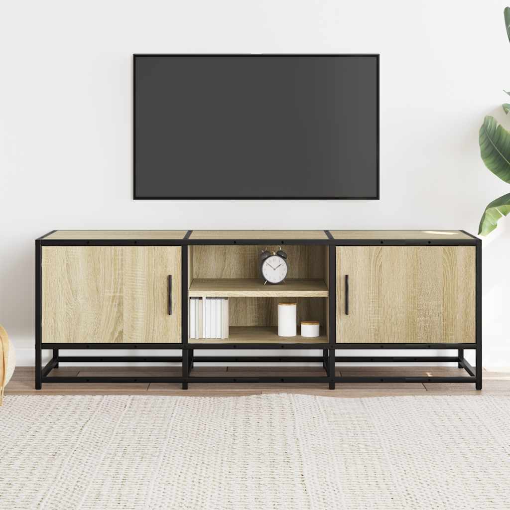 Móvel p/ TV 120x35x41 cm deriv. madeira/metal carvalho sonoma
