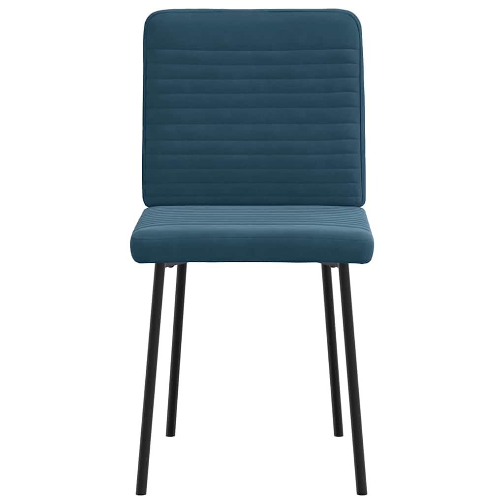 Cadeiras de jantar 4 pcs veludo azul