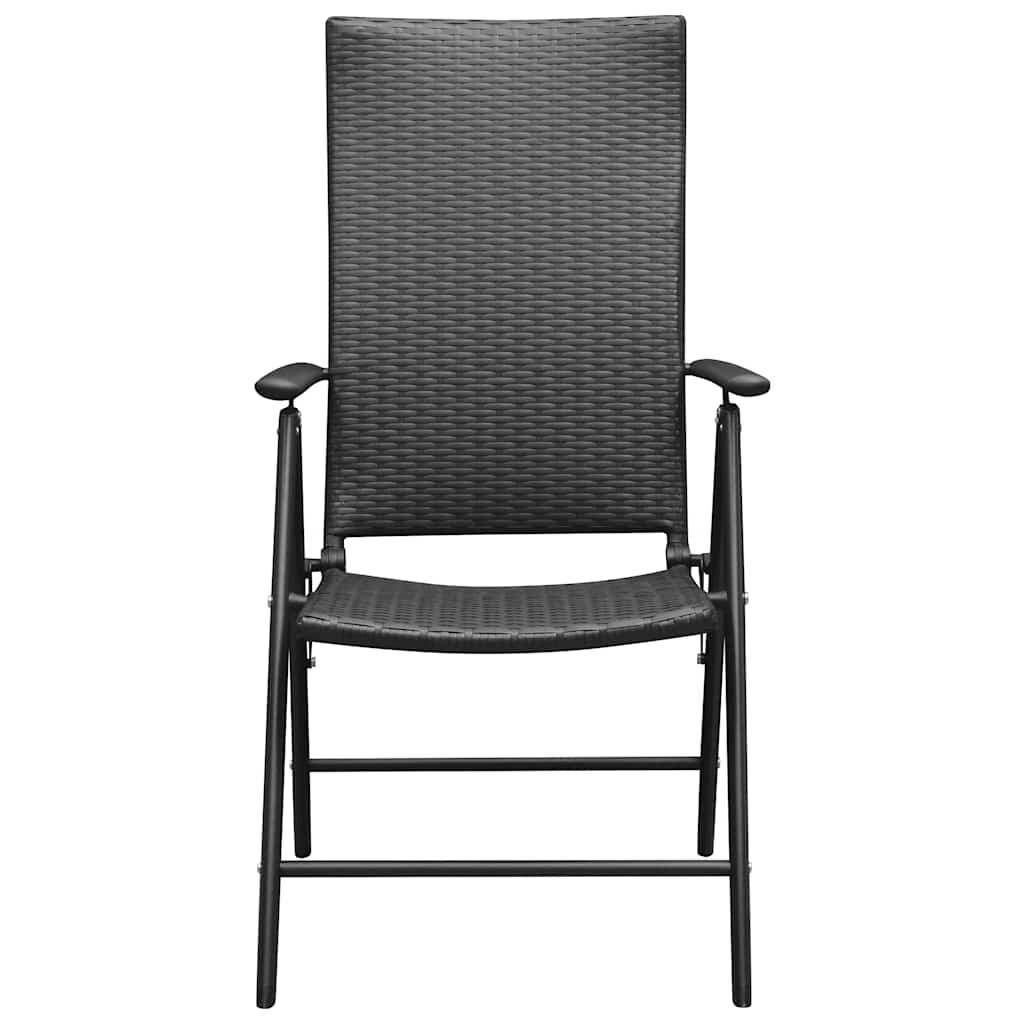 Cadeiras de jardim 4 pcs vime PE preto