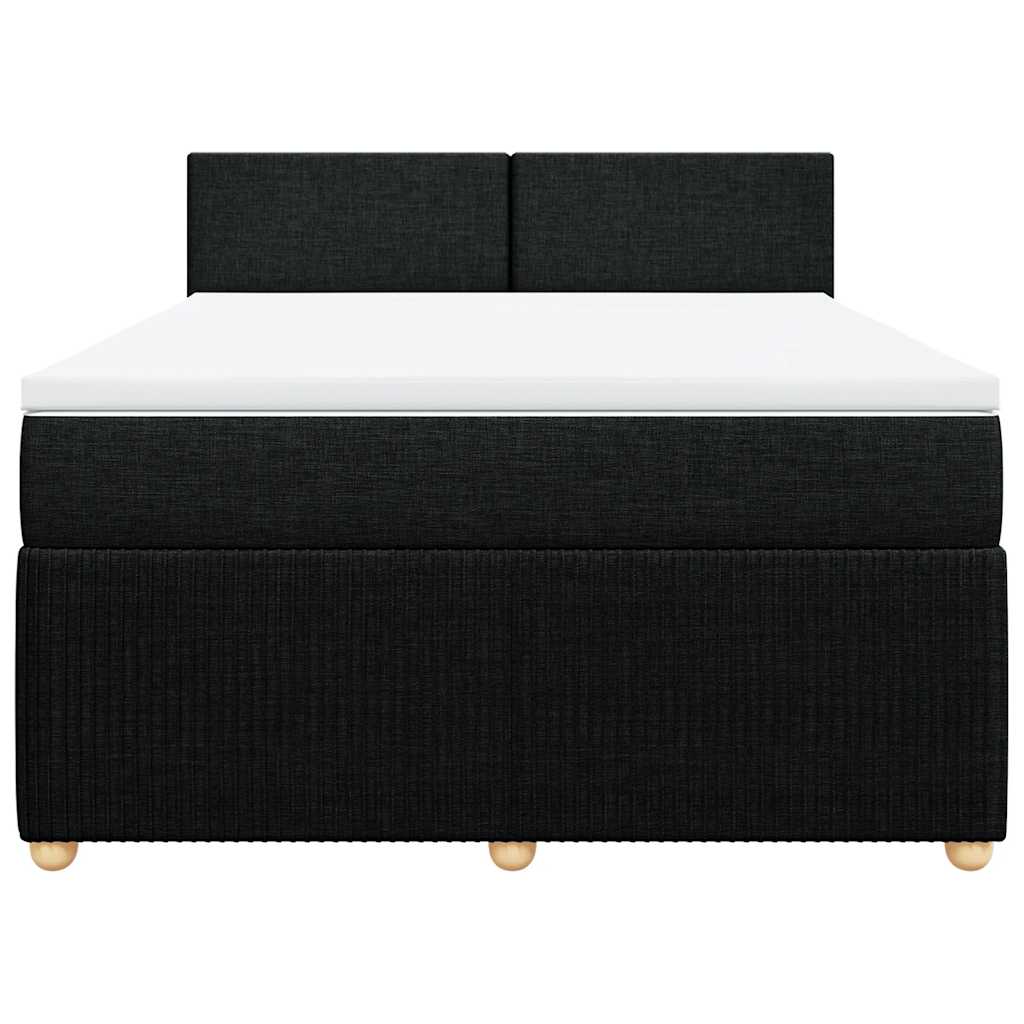 Cama com molas/colchão 140x200 cm tecido preto