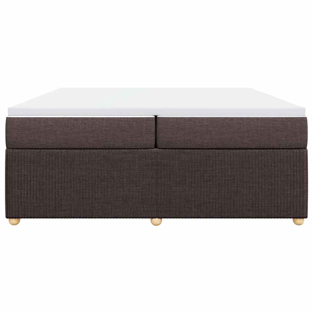 Cama com molas/colchão 200x200 cm tecido castanho-escuro