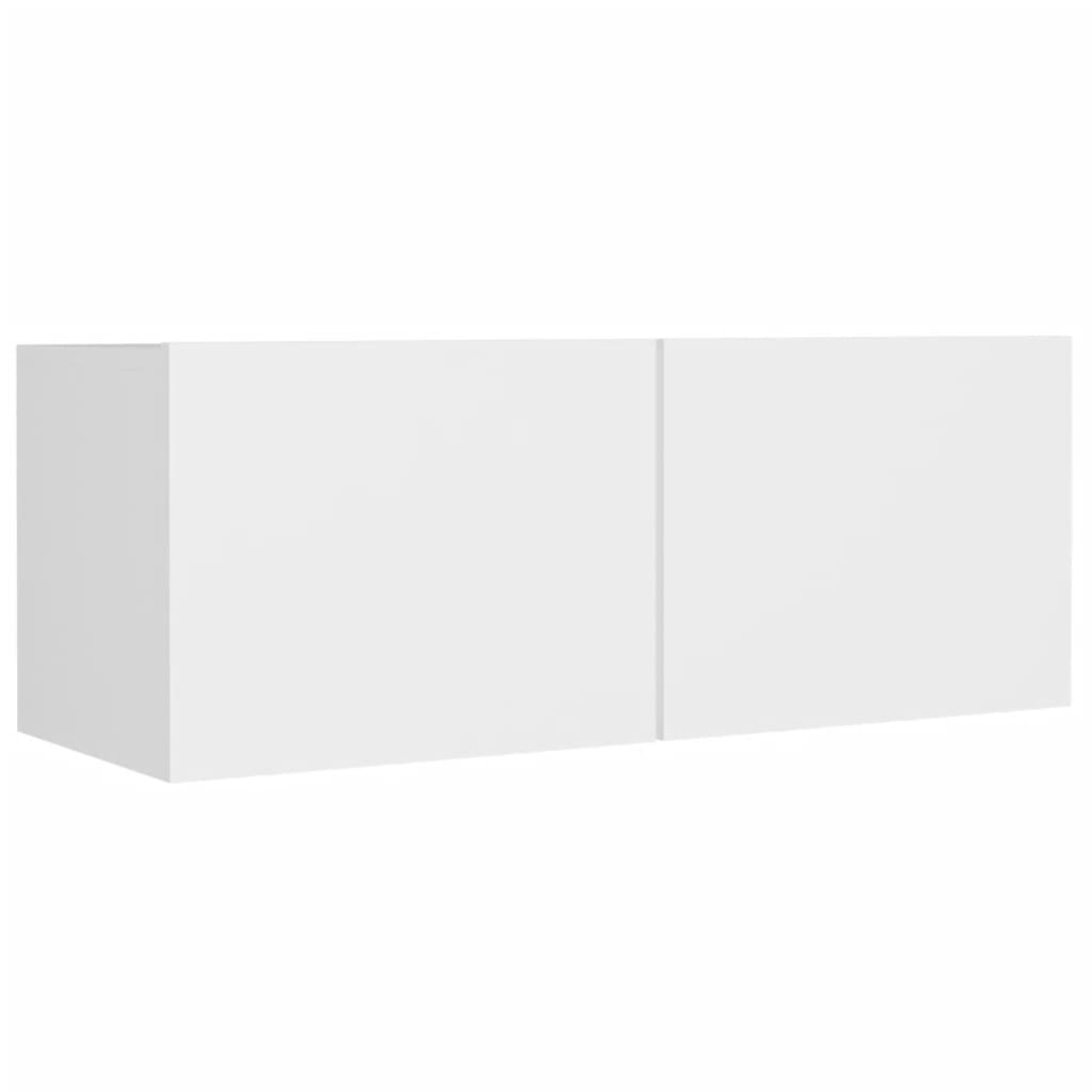 Conjunto móveis de TV 8 pcs madeira processada branco