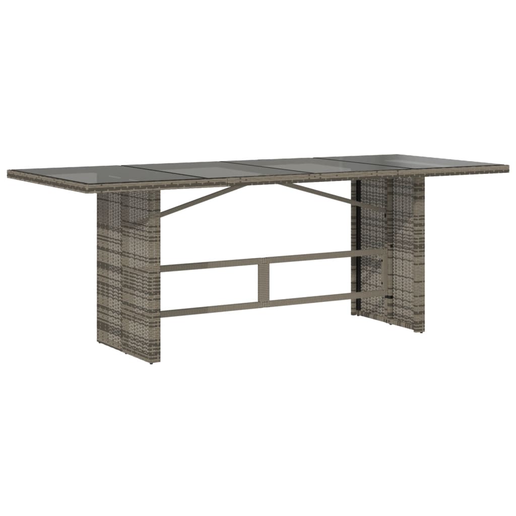 7 Pcs conjunto de jantar p/ jardim c/ almofadões vime PE cinza