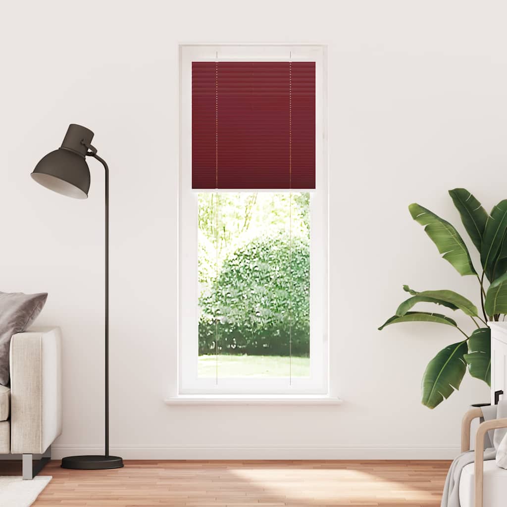 Plissado cego bordéus vermelho 70x200 cm largura tecido