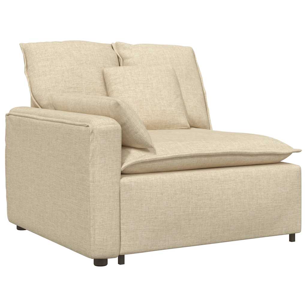 Sofá modular com almofadas creme