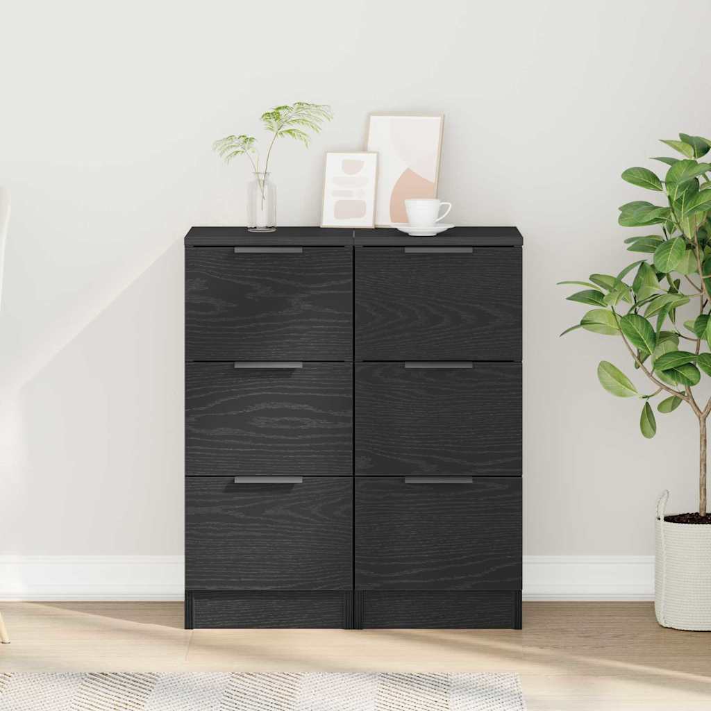 Buffet 2 unid. carvalho preto 30 x 30 x 70 cm