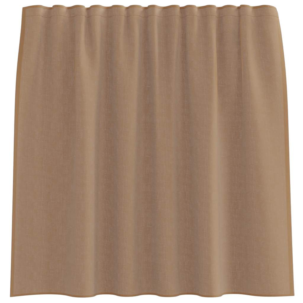 Cortinas de voile com bolsos para varão 2 pcs castanho-claro