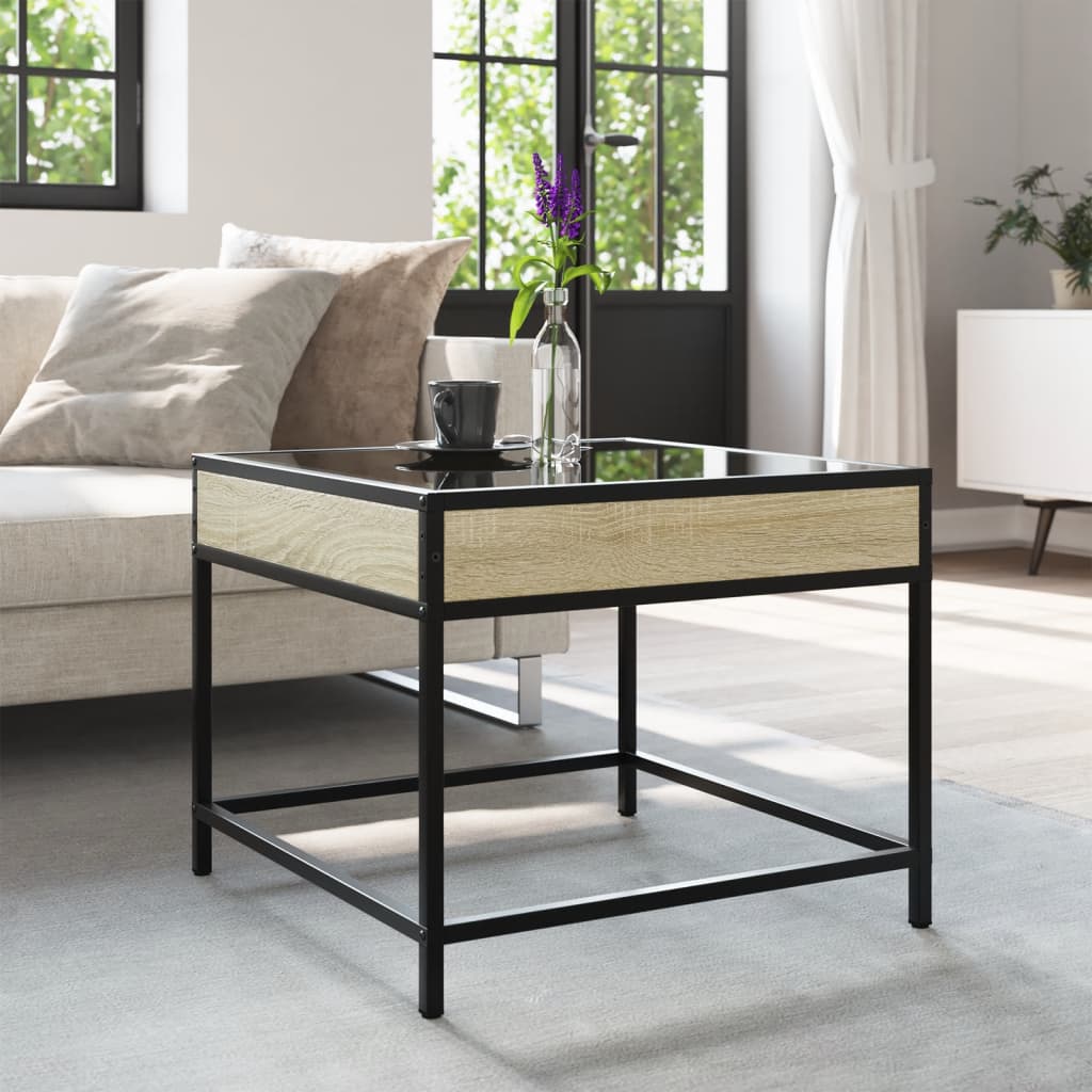 Mesa de centro luzes LED infinity 50x50x41 cm carvalho sonoma