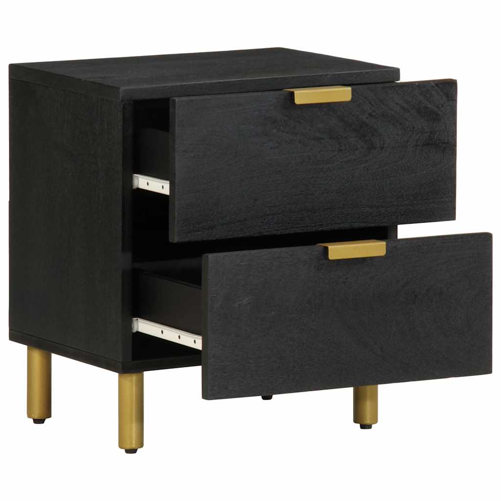 Mesa de cabeceira 40x33x46 cm madeira de mangueira maciça preto