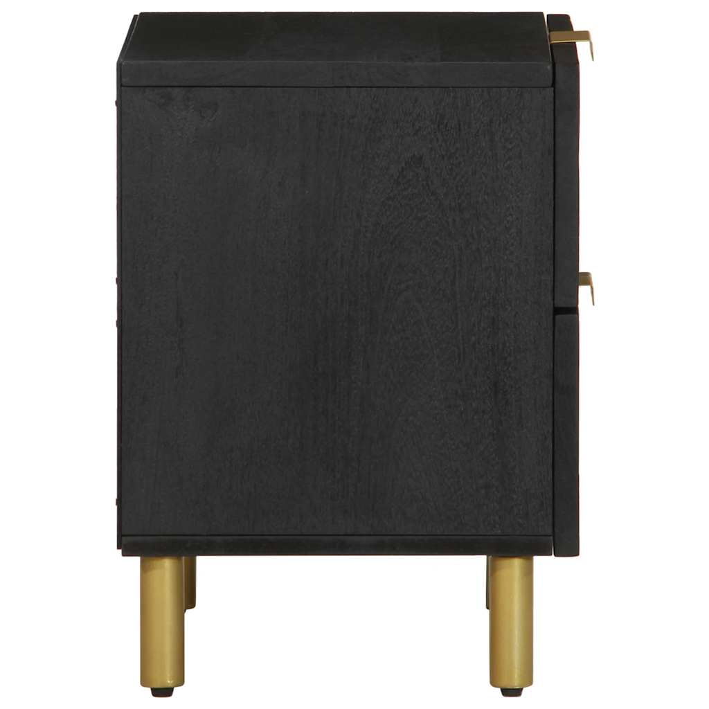Mesa de cabeceira 40x33x46 cm madeira de mangueira maciça preto