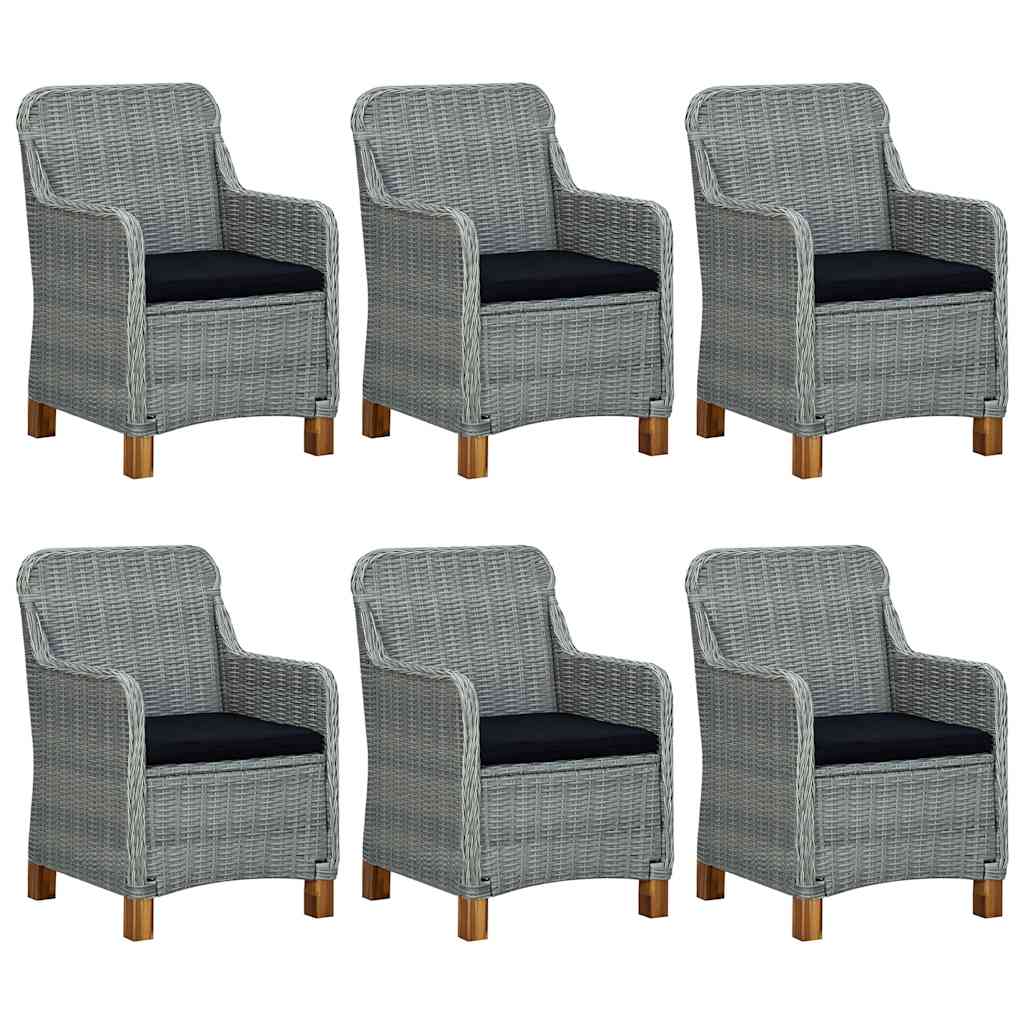 9 Pcs conjunto de jantar para jardim cinzento-claro