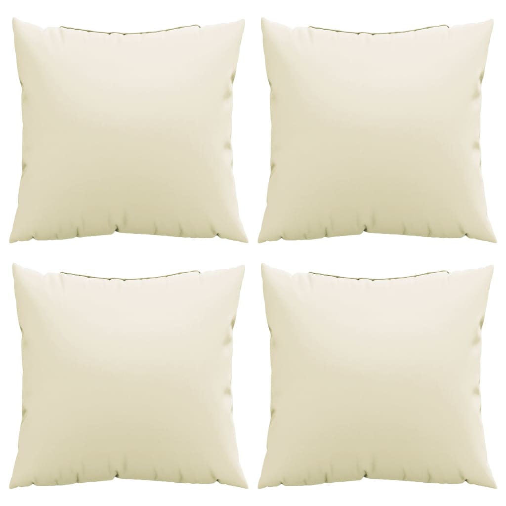 Almofadas decorativas 4 pcs 50x50 cm tecido cor creme