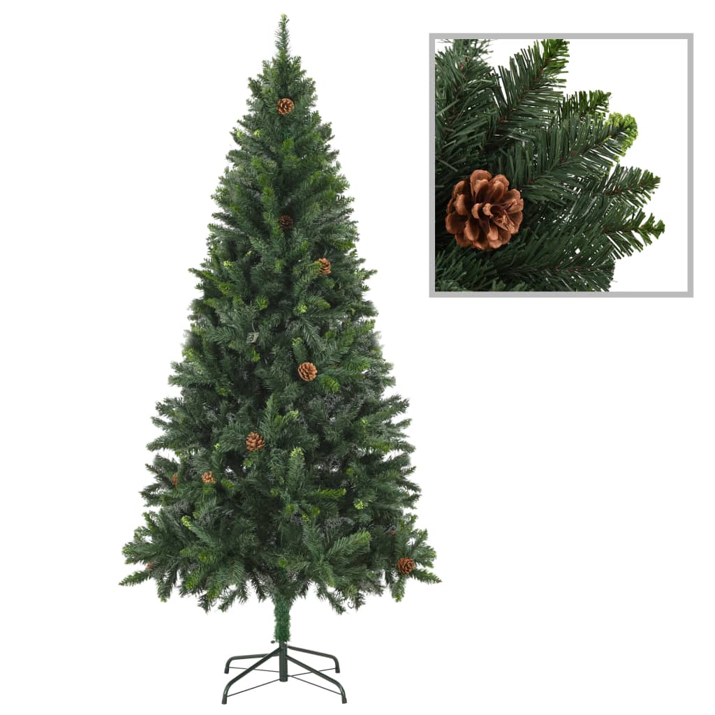 Árvore de natal artificial com pinhas 180 cm verde