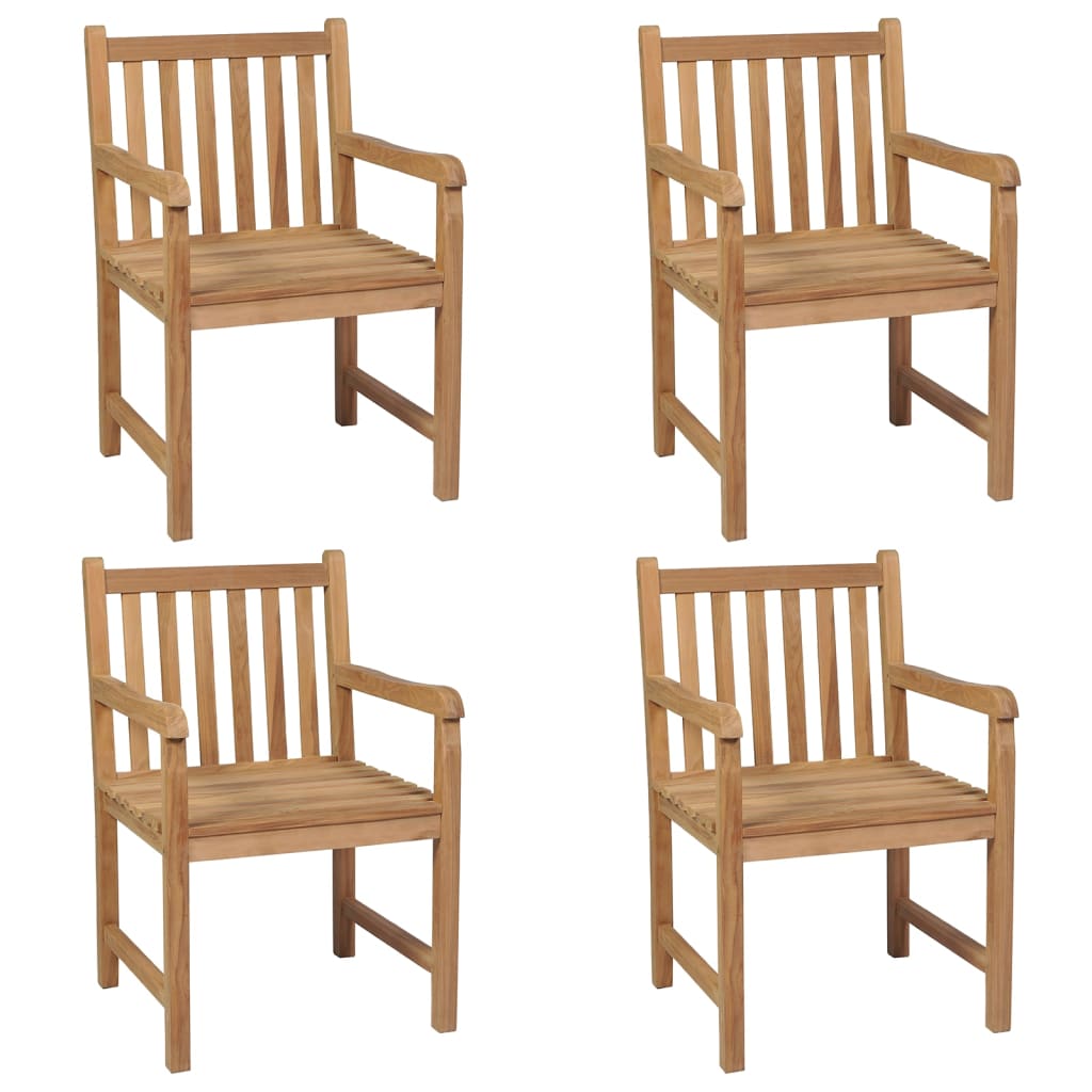 Cadeiras de jardim c/ almofadões azul-claro 4 pcs teca maciça