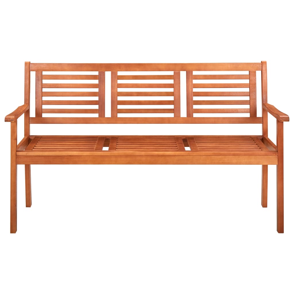 Banco de jardim 3 lugares 150 cm madeira de eucalipto maciça