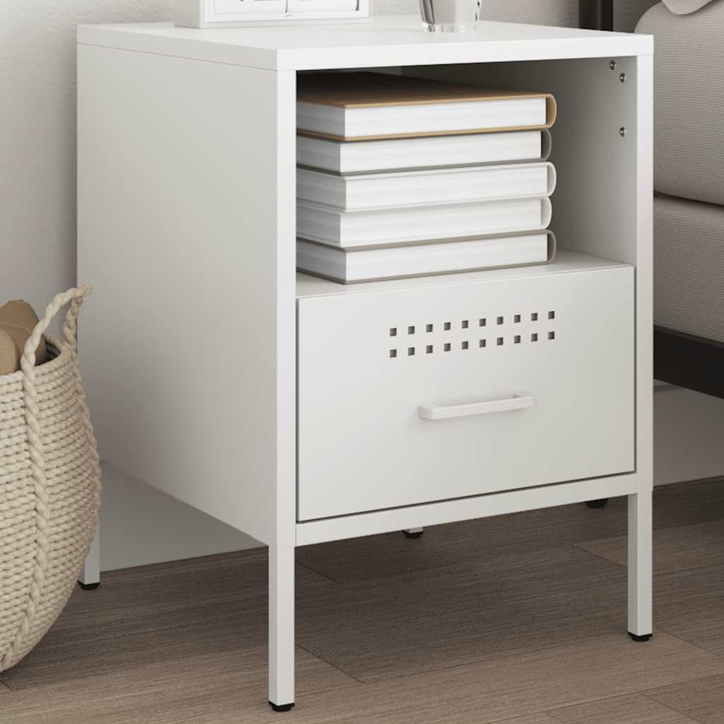 Mesa de cabeceira 36x39x50,5 cm aço branco
