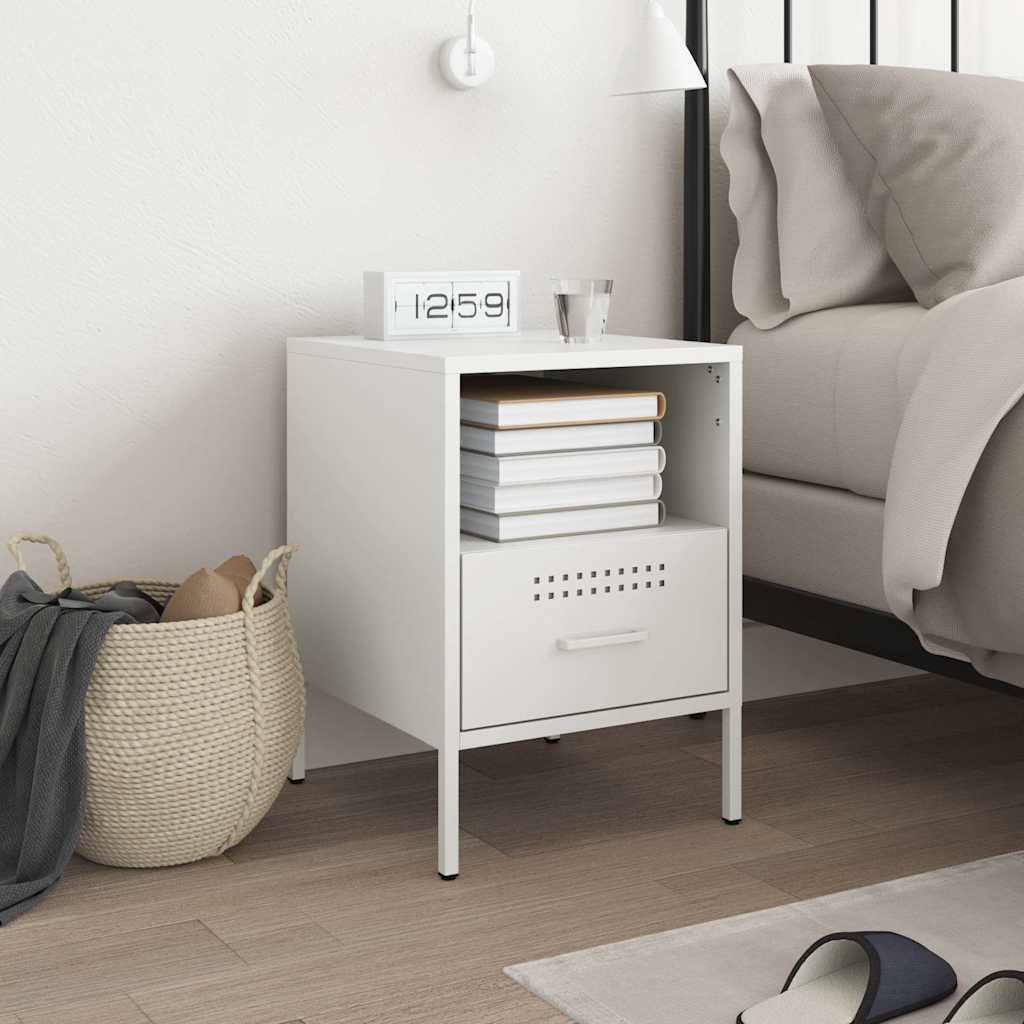 Mesa de cabeceira 36x39x50,5 cm aço branco