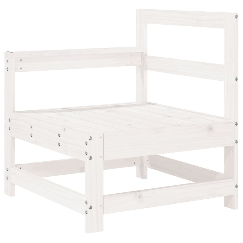 5 Pcs conjunto lounge de jardim madeira de pinho maciça branco