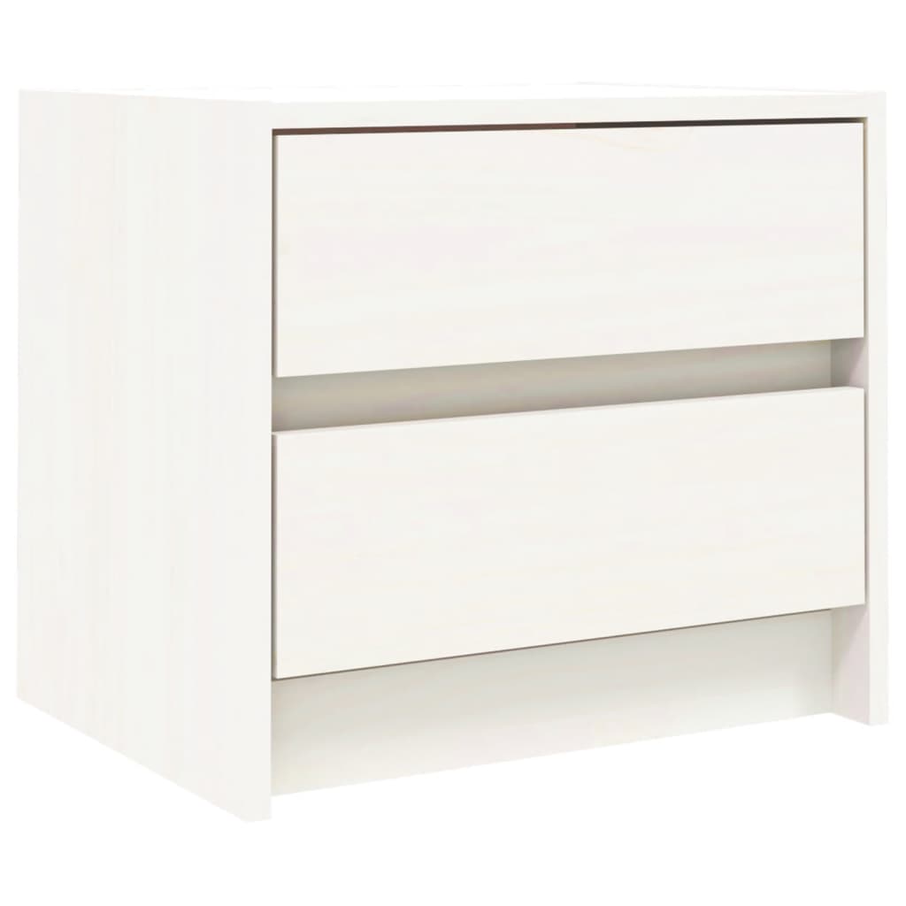 Mesa de cabeceira 40x31x35,5 cm madeira de pinho maciça branco