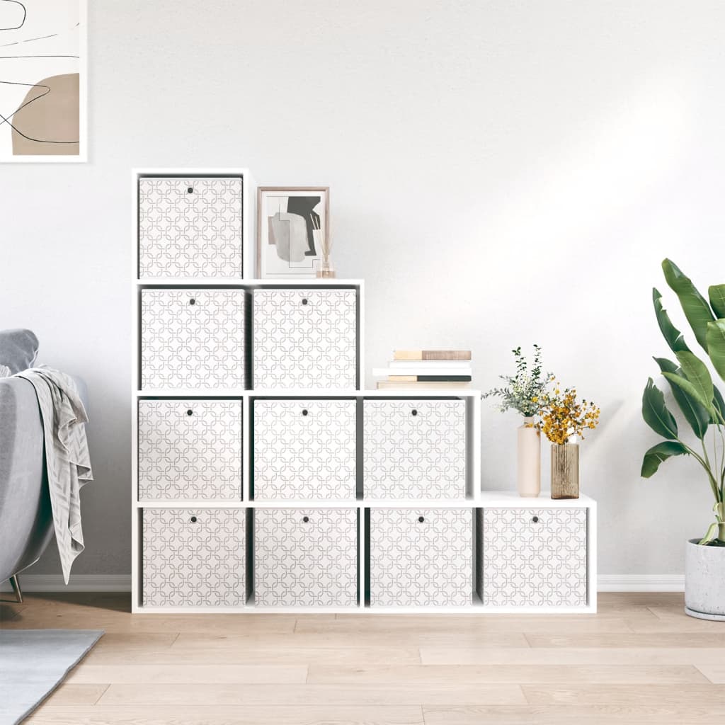 Caixas de arrumação dobráveis 10 pcs 32x32x32 cm tnt creme
