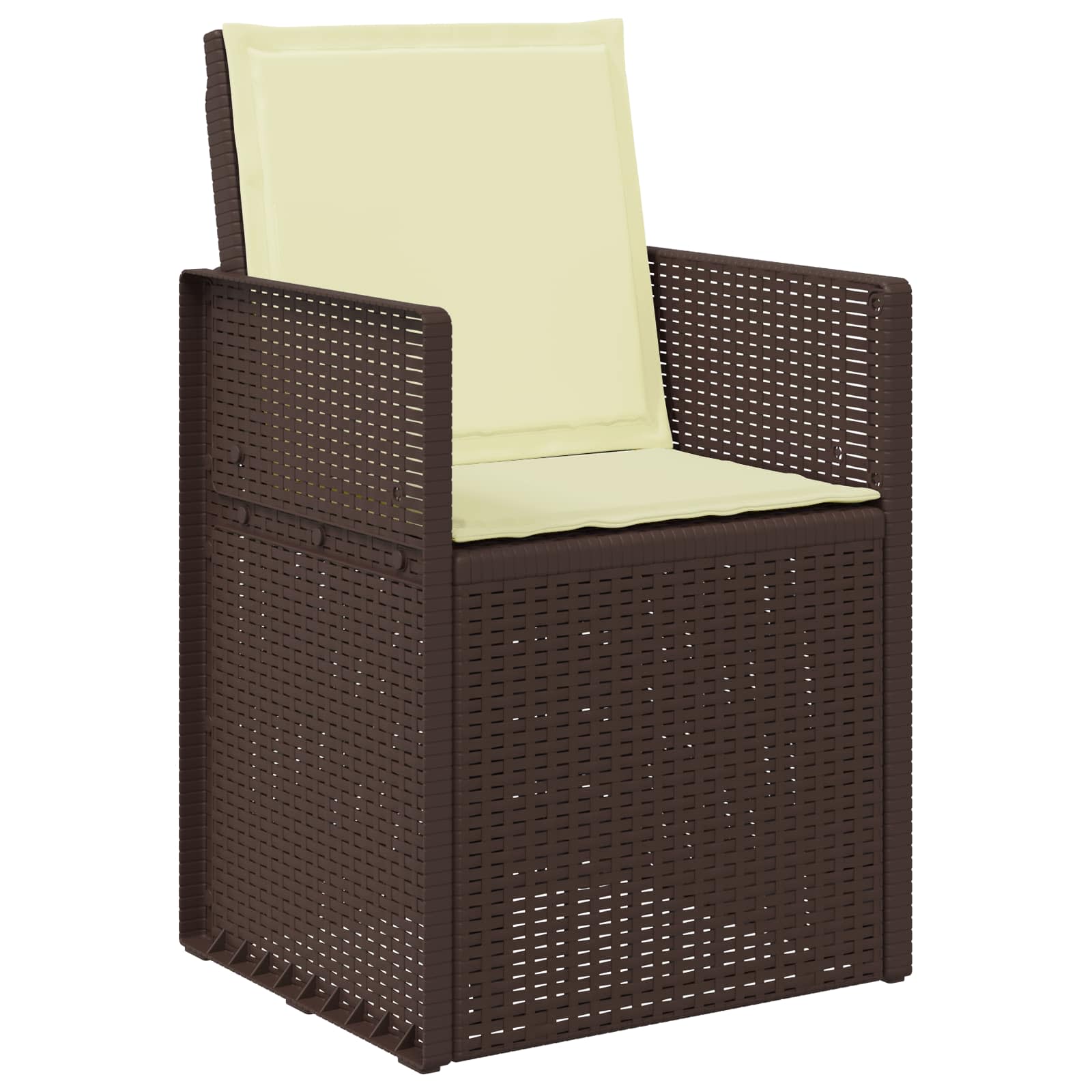Cadeiras de jantar para jardim 2 unid. castanho e creme PP