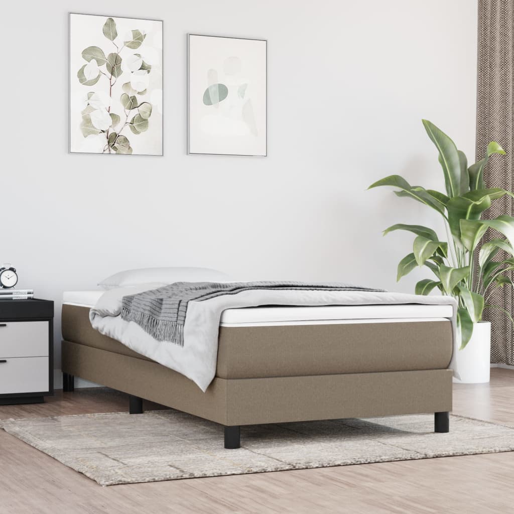 Estrutura de cama com molas 80x200 cm tecido cinzento