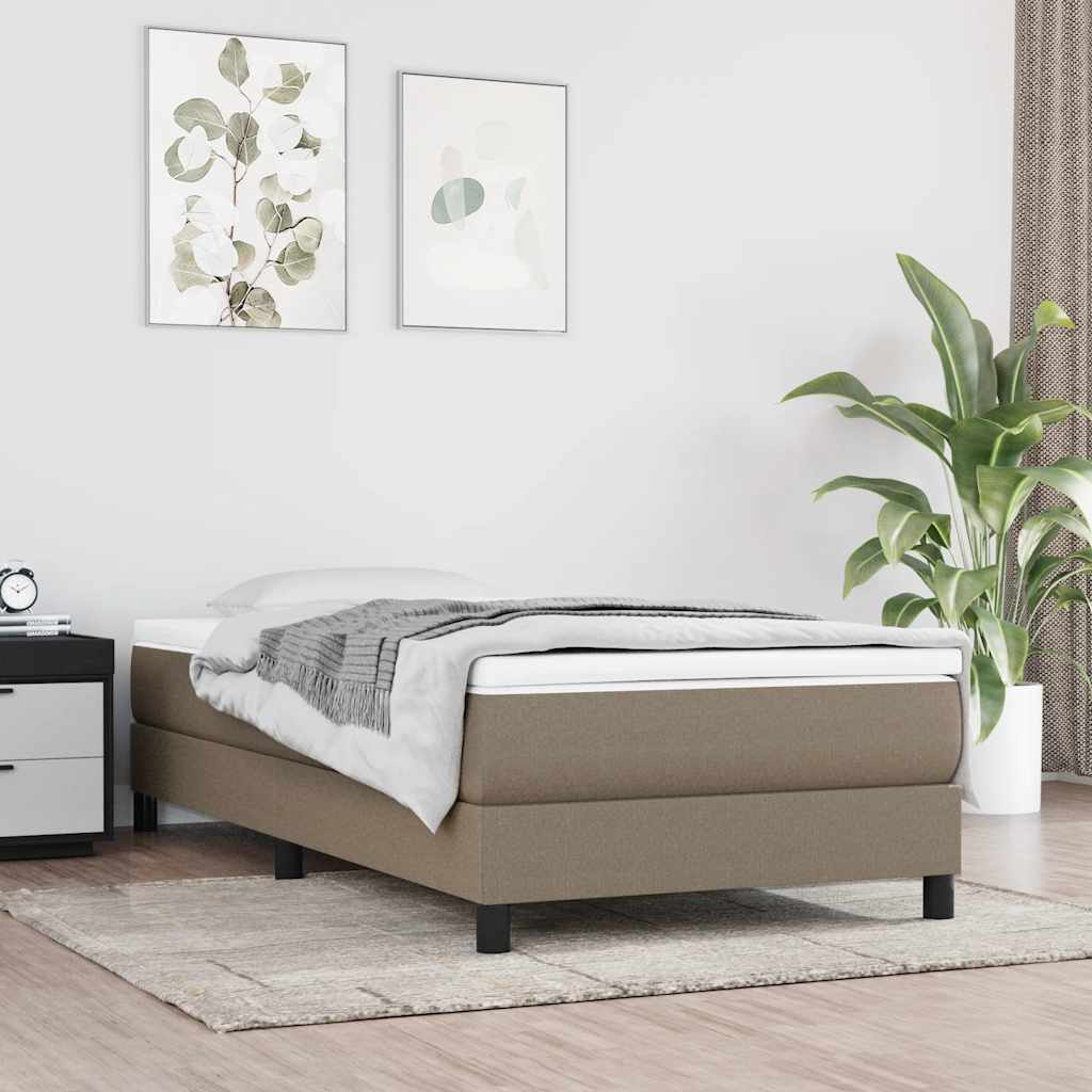 Estrutura de cama com molas 80x200 cm tecido cinzento