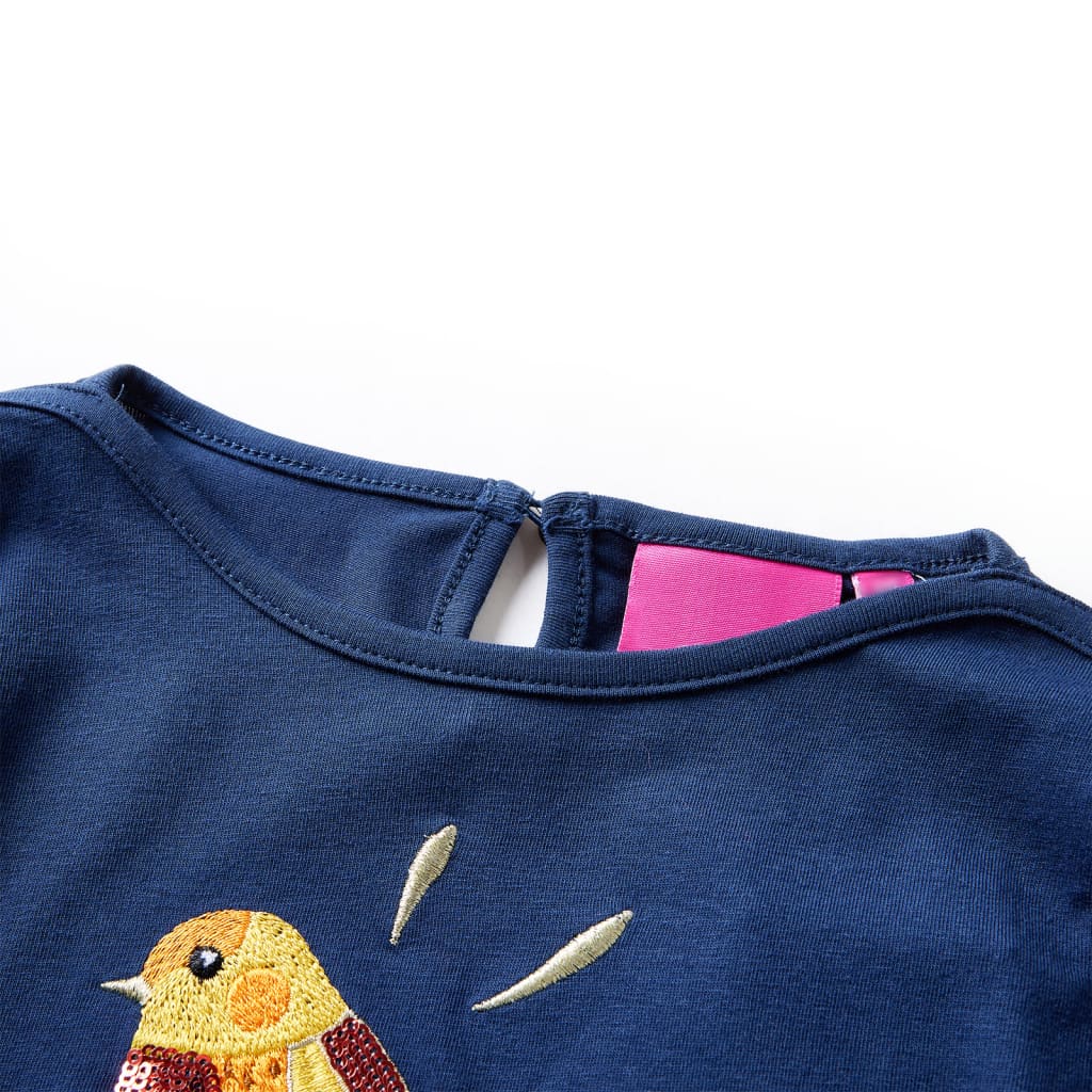 T-shirt de manga comprida para criança azul-marinho 92