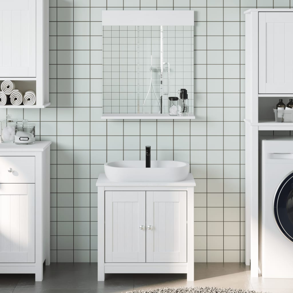 2 Pcs conjunto de móveis para wc berg pinho maciço branco