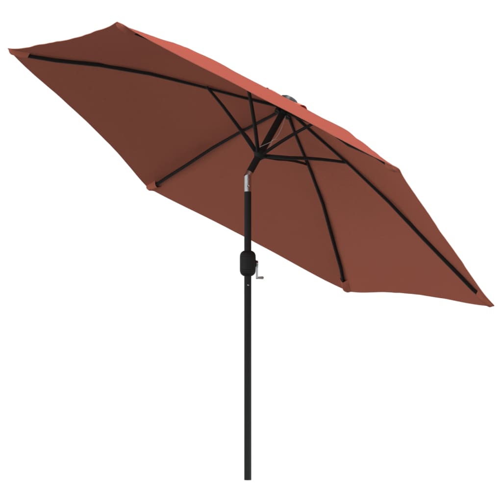 Guarda-sol de jardim com poste de metal 300 cm terracotta