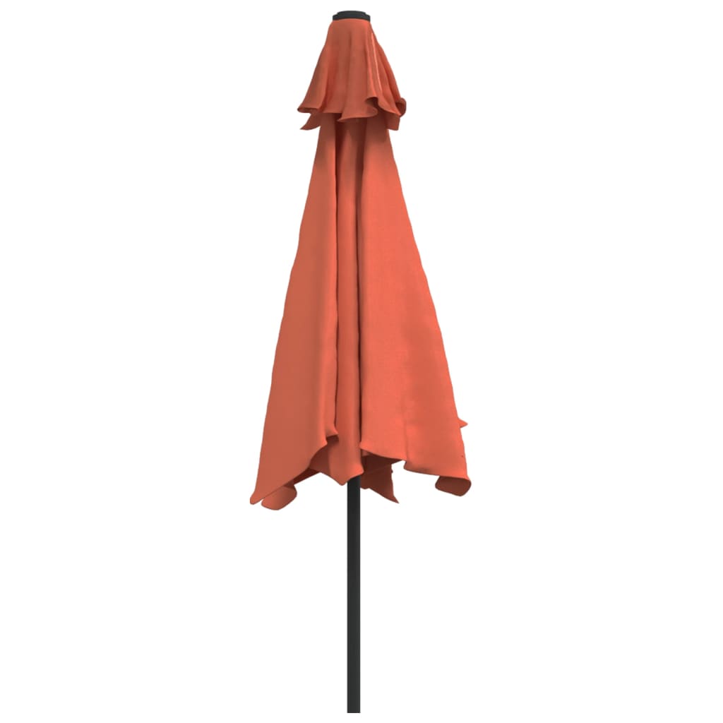 Guarda-sol de jardim com poste de metal 300 cm terracotta