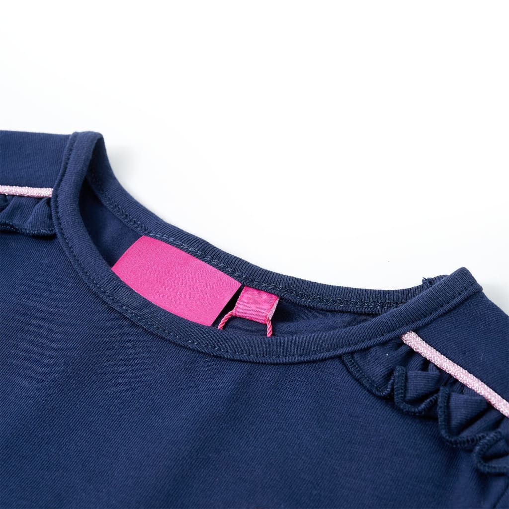 T-shirt de manga comprida para criança azul-marinho 104