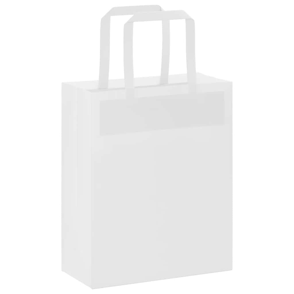Sacos de papel 250 unid com alças branco 18x8x22 cm