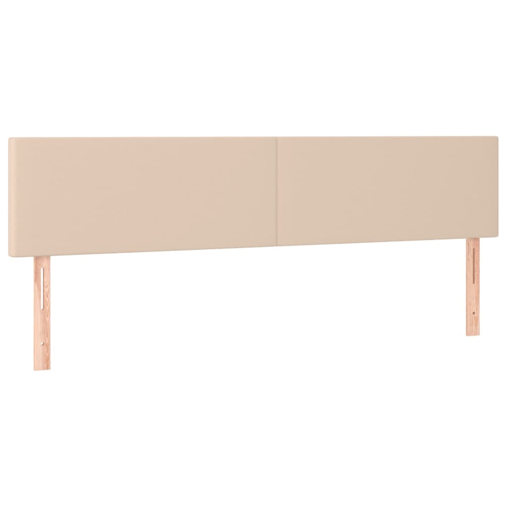 Cabeceira cama c/ LED couro artificial 180x5x78/88cm cappuccino