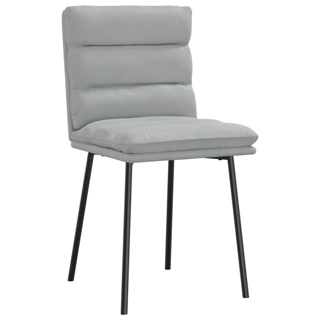 Cadeiras de jantar 4 pcs veludo cinzento-claro