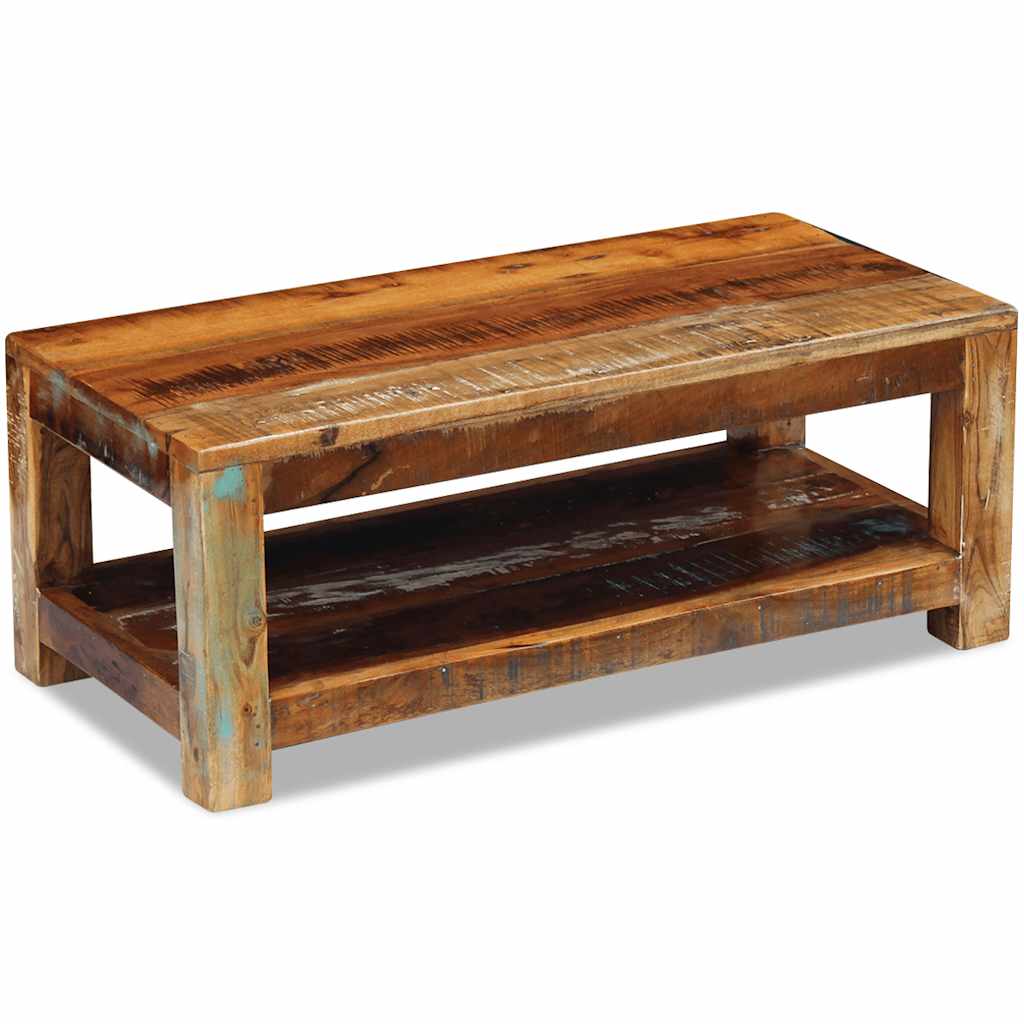 Mesa de centro 90x45x35 cm madeira reciclada maciça