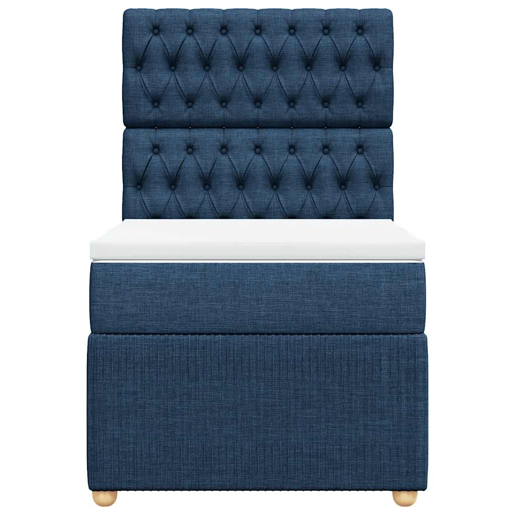 Cama com molas/colchão 80x200 cm tecido azul