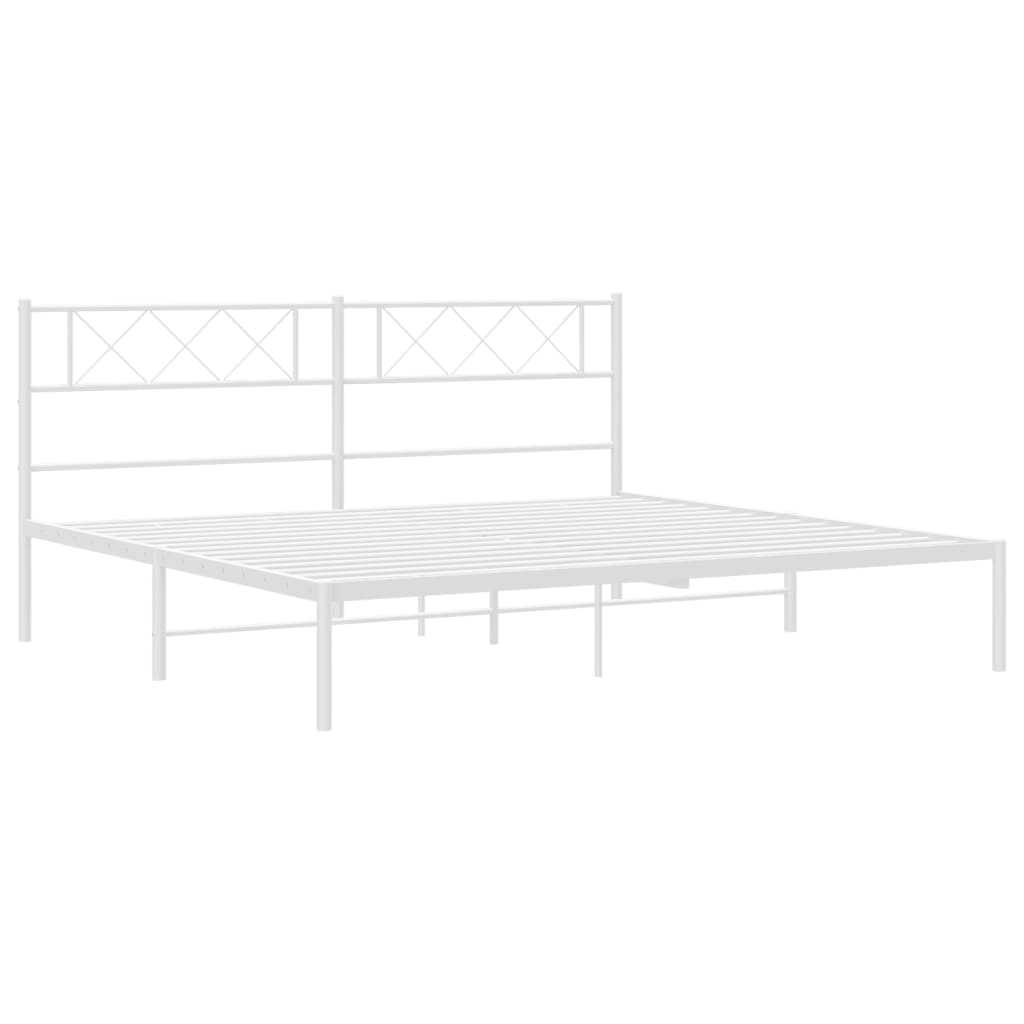 Estrutura de cama com cabeceira 160x200 cm metal branco