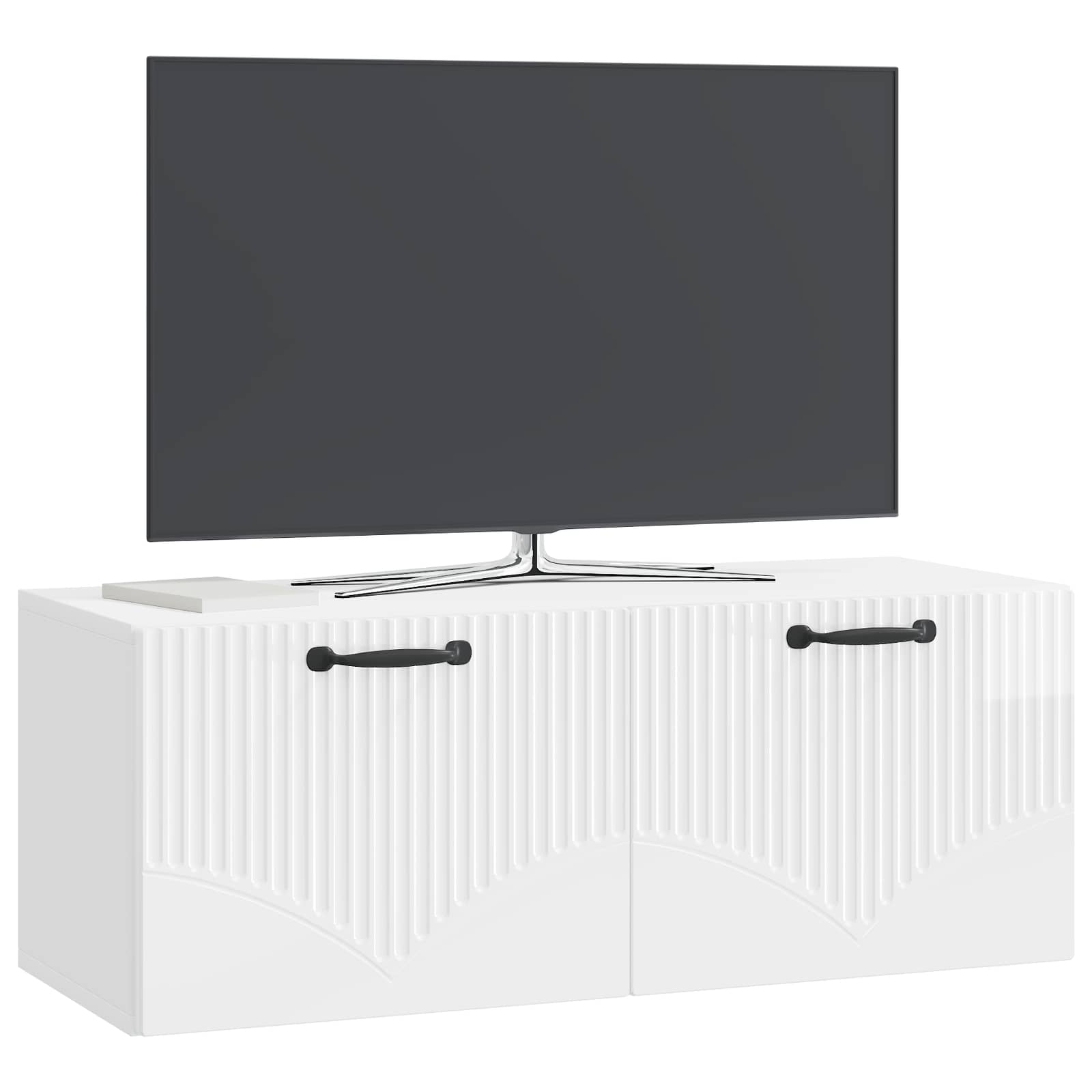 Gabinete de TV de parede branco brilhante 78,5 x 31 x 30 cm