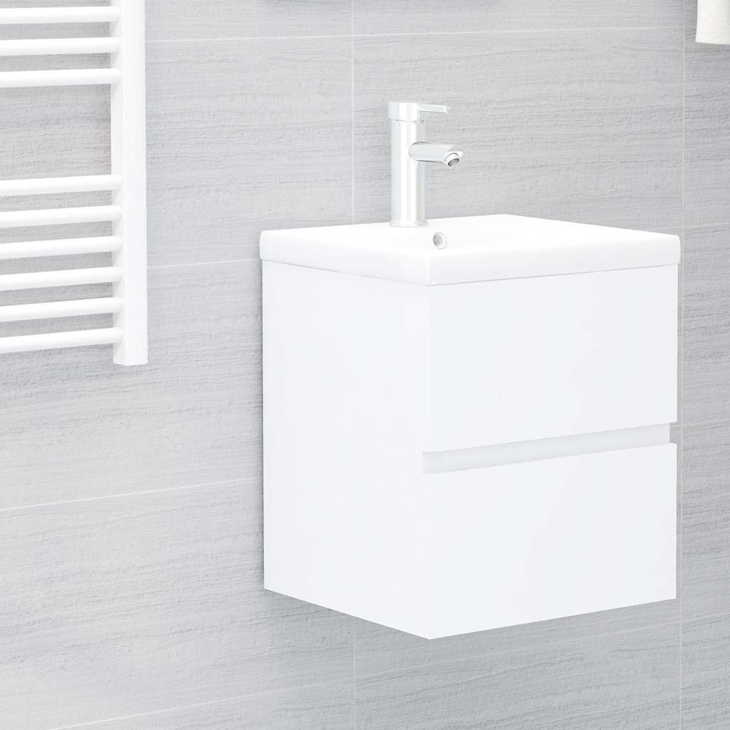 Armário de lavatório 41x38,5x45 cm derivados de madeira branco