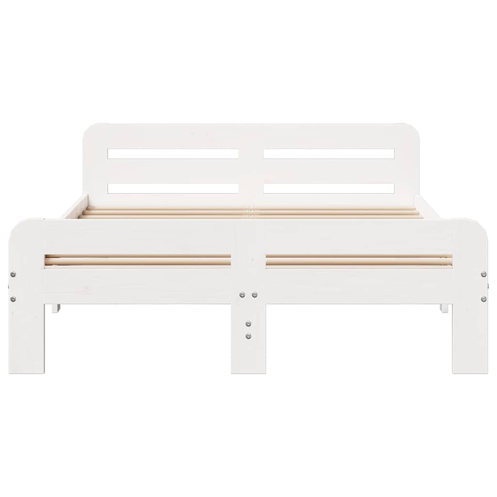 Cama sem colchão 180x200 cm madeira de pinho maciça branco