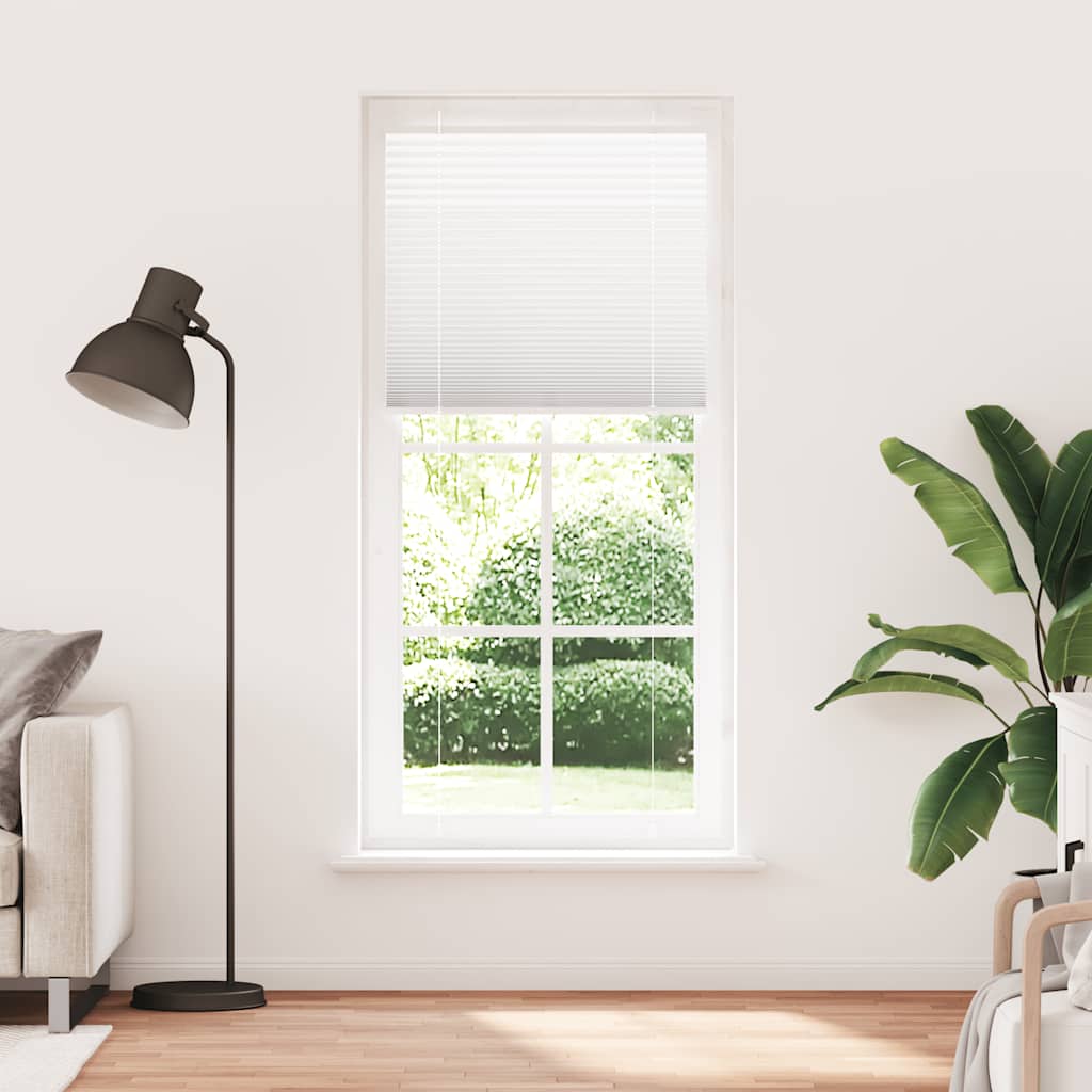 Branco plissada cega 95x200 cm largura tecido 94,4 cm poliéster