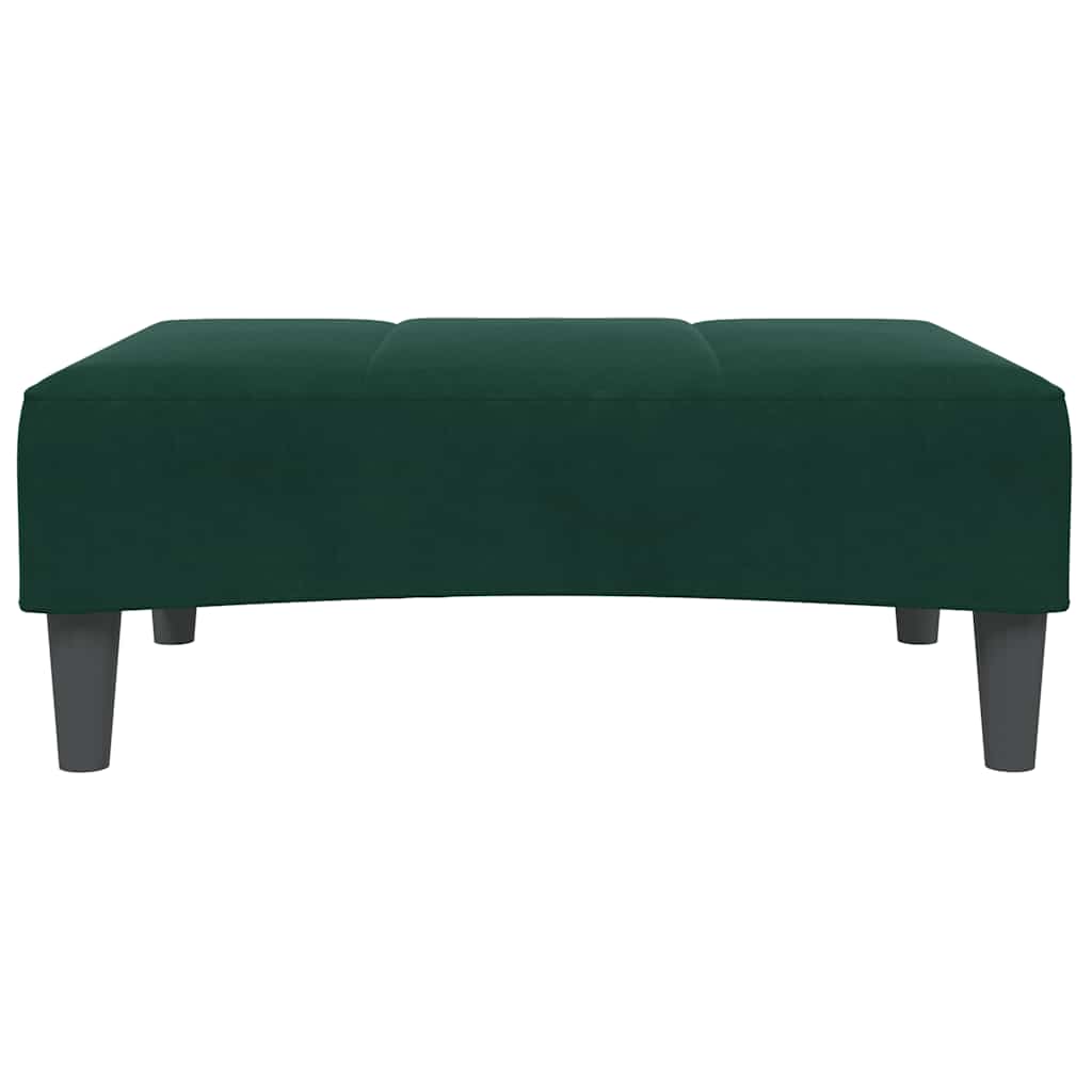Apoio de pés 77x55x31 cm veludo verde-escuro