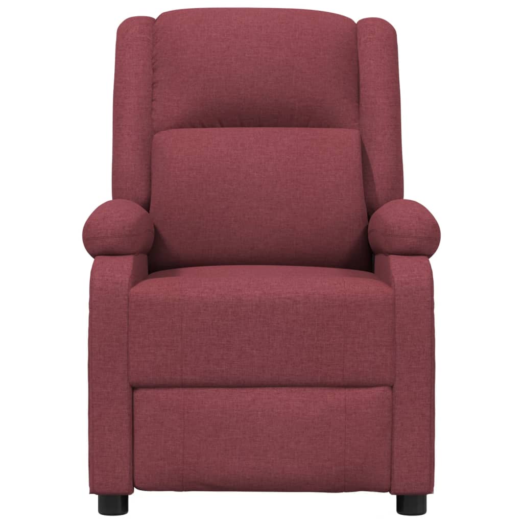 Poltrona elétrica reclinável tecido vermelho tinto
