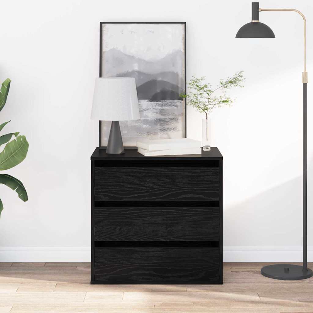Gabinete de gavetas 3-gaveta preto 61 x 41 x 58 cm