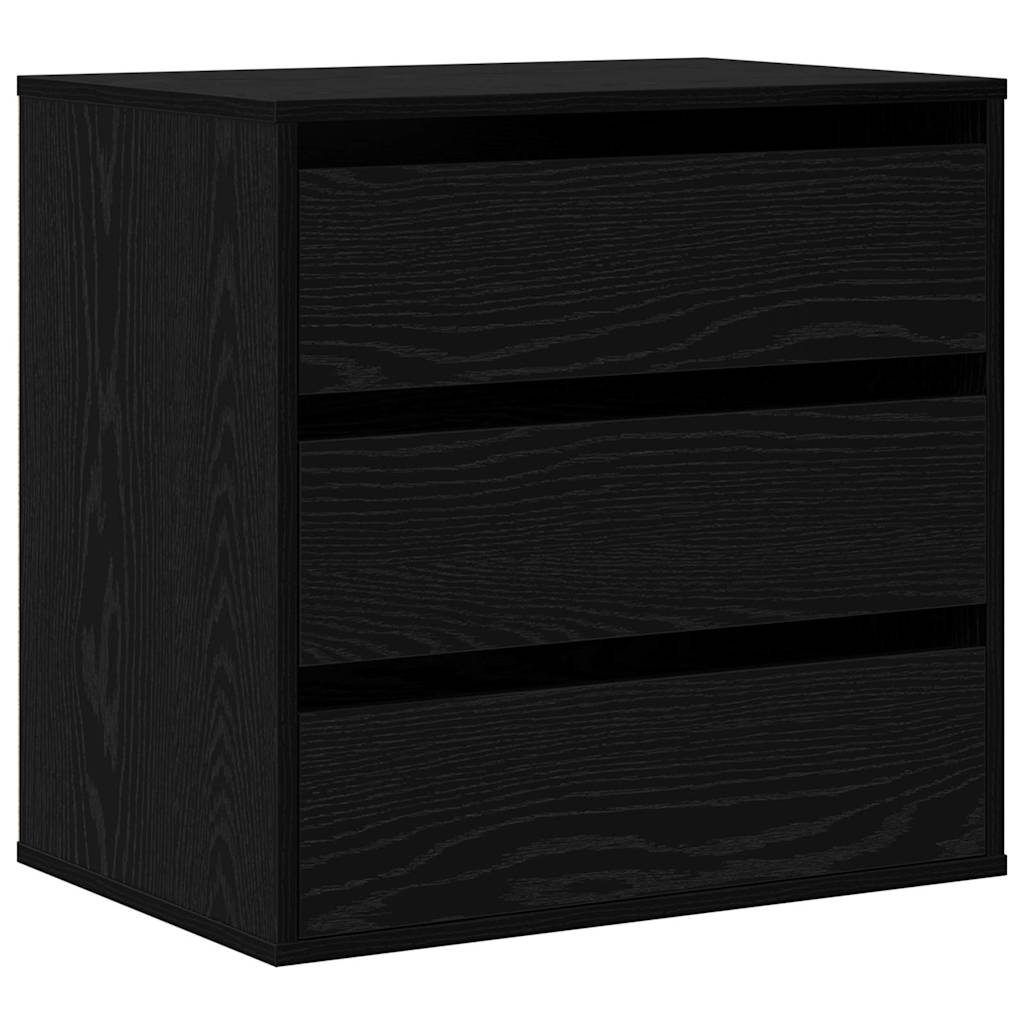 Gabinete de gavetas 3-gaveta preto 61 x 41 x 58 cm