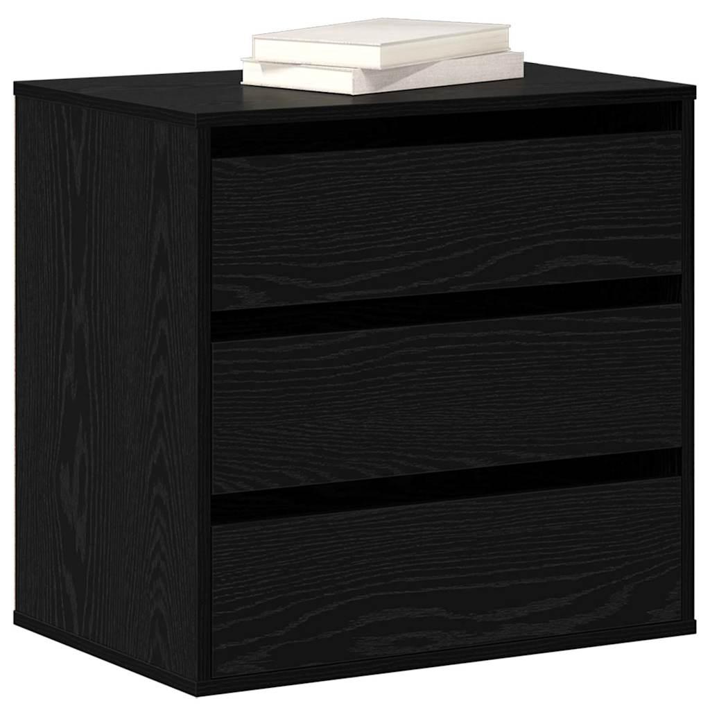 Gabinete de gavetas 3-gaveta preto 61 x 41 x 58 cm