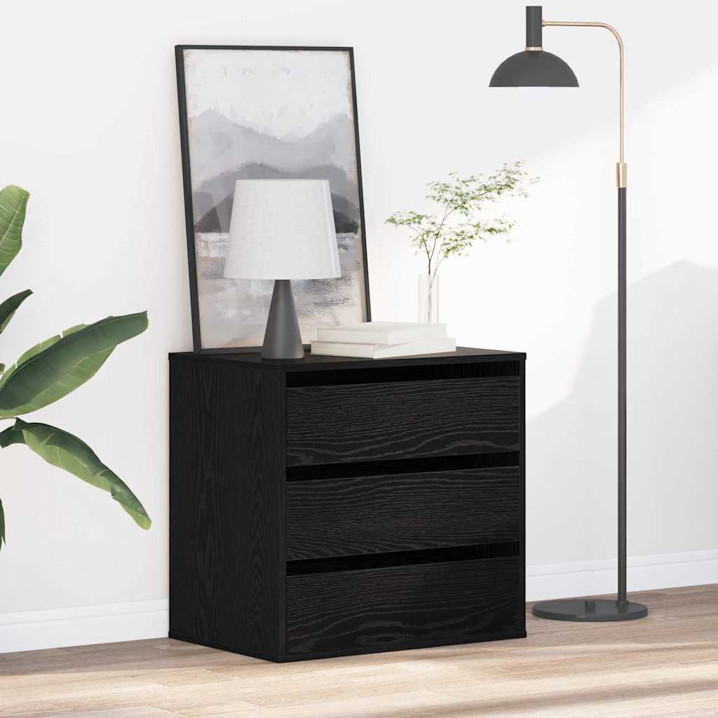 Gabinete de gavetas 3-gaveta preto 61 x 41 x 58 cm