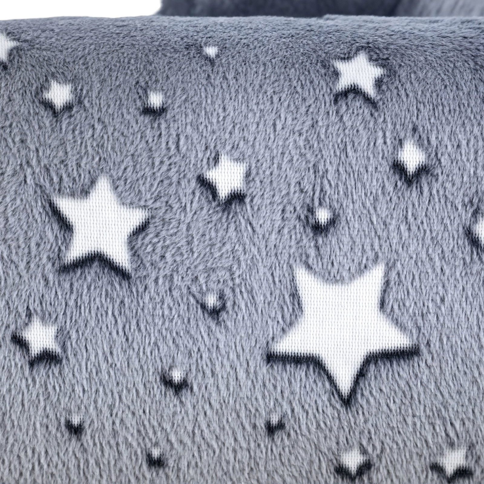 Poltrona para crianças com desenho de estrelas que brilham no escuro tecido suave de veludo 55x40x55 cm cinzento