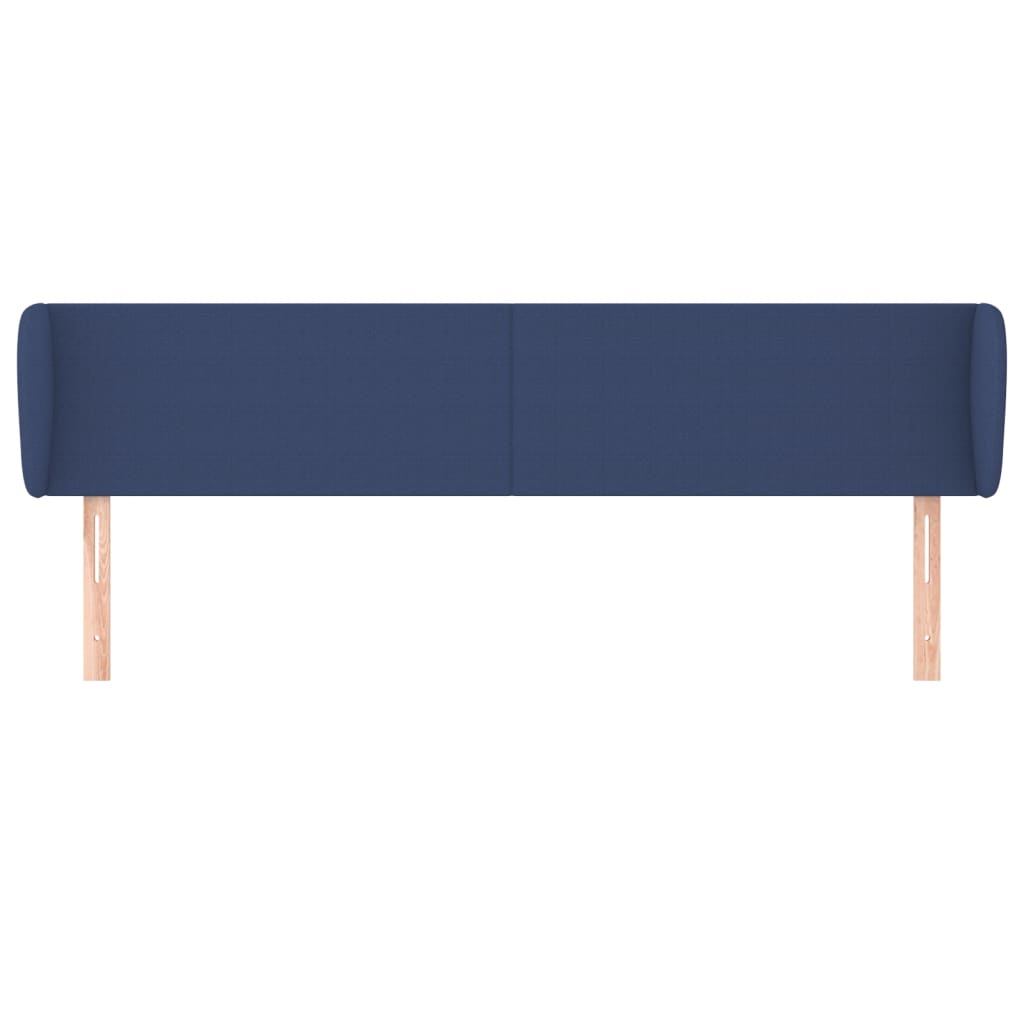 Cabeceira de cama c/ abas tecido 203x23x78/88 cm azul